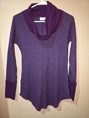 Columbia Long Sleeve Cowl Neck Top in Plum Purple